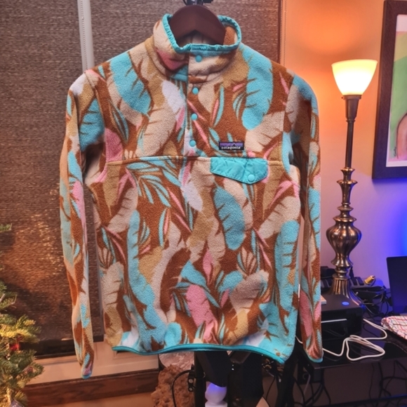 Patagonia Synchilla Snap-T Fleece Pullover Women's Feather Dance Bear Brown S - Picture 2 of 12